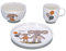 Sterntaler Baby Unisex Kindergeschirr Set Porzellan-Geschirr-Set 3-teilig Elefant und Hase - Frühstücksset, Babygeschirr - weiß