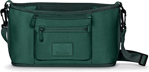 LIONELO Little Cube Kinderwagen-Organizer, zwei Flaschentaschen, einfache und schnelle Montage, wasserdicht und langlebig, Umhängetasche, verstärkter Boden, Tasche für kleine Gegenstände (Grün)