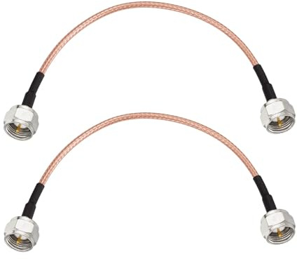Superbat F-Type Kabel 75 Ohm 15cm - F Stecker auf F Stecker Koaxialkabel 2 Stück für TV, Modem, Tuner, High-Speed Internet, Breitband und Digital Antenne, Satelliten Verlängerungkabel