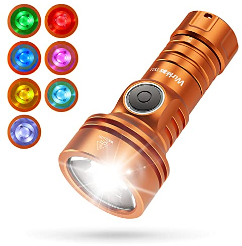 Wurkkos TS11 Mini Taschenlampe LED, 2000 Lumen Klein Taschenlampen SFT40 Led mit RGB Auxiliary,Max Throw 616M Outdoor Taschenlampe USB-C Wiederaufladbar 18350 mit TIR-Objektiv, BLF Anduril 2.0 UI