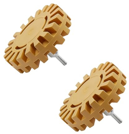 JNNJ 2 Stück Radierer Gummi Aufkleber Entferner, Folienradierer Mit Bohradapter, Gummi Radierscheibe Rad Folienradierer, Zum Entfernen Aufkleber Kleberesten(20mm)