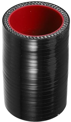 QUARKZMAN Manguera Recta De Silicona De Refrigeración Negra Para Coche | Rojo, Diámetros Interior 38Mm Y 40Mm, Exterior 48Mm Y 50Mm, Longitud 76Mm, Grosor 5Mm, Temperatura -60°C A 260°C