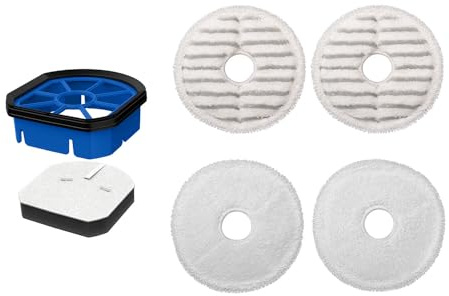 BISSELL Zubehör-Kit Für SpinWave + Vac | Waschbare und Wiederverwendbare Mopps Mit Filter | Enthält Grobe und Weiche Pads Sowie Filter | Ersatzteile | Ideal Für SpinWave + Vac Serien | 3887