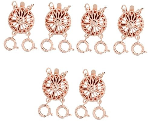 NUOBESTY 6 Stk Angelhaken Selber Machen Filigran Armband Schiebeverschluss Ovale Filigrane Verbindungsstücke Mehrschichtige Verschlüsse Zum Selbermachen Diy Halskette Fußkettchen Metall