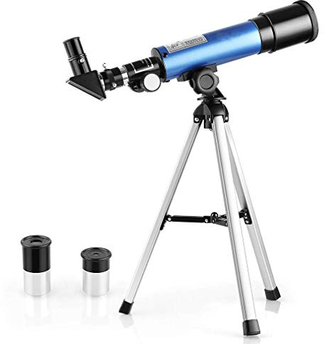 KSTUFF Robustes HD-Astronomisches Teleskop, tragbares Refraktor-Teleskop, vollständig beschichtete Glasoptik, mit Metall-Mondfilter und Stativ, ideales Teleskop für Anfänger Vision