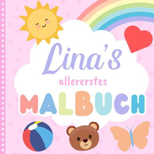 Lina's allererstes Malbuch: Personalisiertes Kritzelbuch für Lina ab 1 Jahr