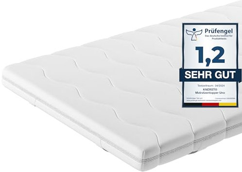 KNERST® Matratzentopper 200x200cm - Praktischer & Langlebiger Topper 200x200cm - 5cm Höhe - Atmungsaktiv, Anpassungsfähig & Pflegeleicht - Bett Topper - Topper Matratze 200x200