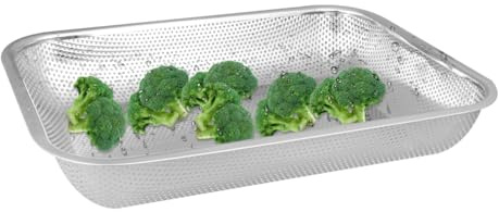 COLLBATH Edelstahl Abtropfkorb Für Obst Und Gemüse Praktischer Küchensieb Mit Schnellem Wasserablauf Vielseitig Einsetzbar Als Aufbewahrungskorb Große