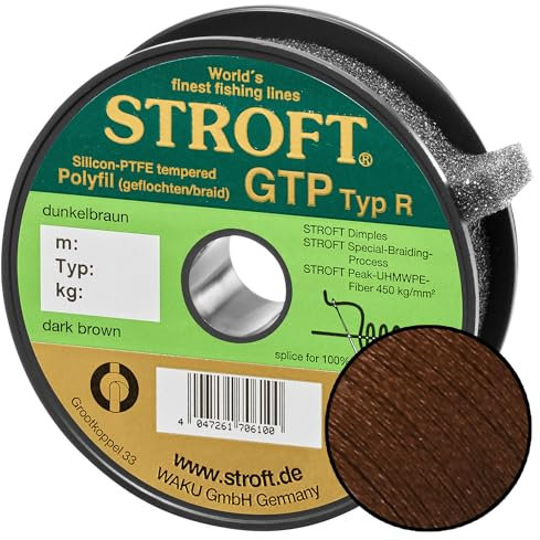 Stroft GTP Typ R Geflochtene Angelschnur 200m Dunkelbraun R4-0,220mm-9kg