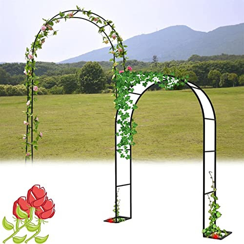 Arche Jardin Aluminium Largeur, Arche À Rosiers Métal, Filet À Plantes Grimpantes, Filet de Treillis, pour Récolte de Concombres, Légume, Vignes, Plantes Grimpantes,120x220x40CM