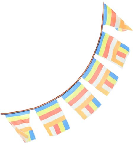 Happyyami Tibetische Gebetsfahnen Aus String Mit Farben Für Buddhistische Meditation Und Dekoration Im Freien Handgefertigt Nepal Langlebig Und Vielseitig Einsetzbar Für Tempel Und Zuhause