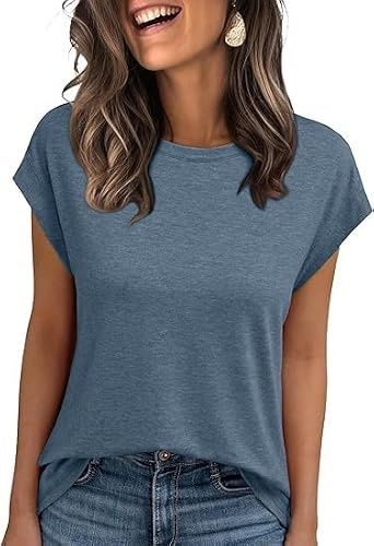 Cuptacc T-shirt damtoppar sommar rund hals toppar damer elegant basic blus kortärmad linne business outfit