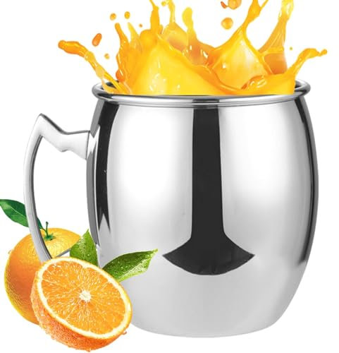 Zunishaone Tazze in rame Mule | Bicchiere da cocktail martellato 530 ml, tazza isolata con manico | Bicchiere in rame per Moscow Mule, Vodka, Gin Tonic, Birra, Aperitivo, ideale per ristorante, usag
