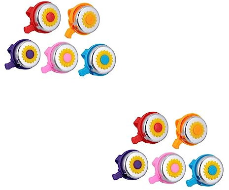 Toddmomy 10pezzi Campanello per Bicicletta Forma di Girasole Accessorio per Ragazzo Ragazza Facile da Installare e Resistente agli Agenti Atmosferici Compatibile con Biciclette e