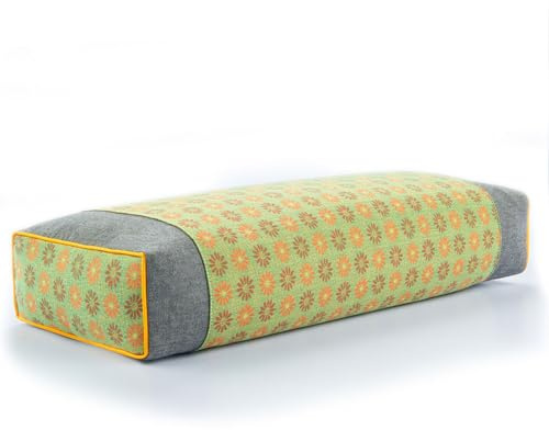 EDMILE Buckwheat Pillows for Sleeping, Ergonomic Support for Neck Pain Relief, Adjustable Height and Firmness, Machine Washable Pillowcase, Firm Neck Support for Sleep, 20x10 inch (Green)