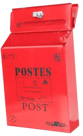 CTIRCHIU Wall Mount Mail Box Vintage Letter Post Box Iron Mailbox Locking Mailbox for Office Home