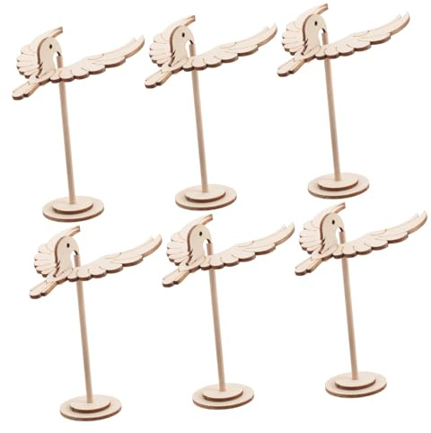 Toyvian 6piezas Pájaro De Madera Equilibrio Juguete De Stem para Mejorar La Motricidad Creatividad De Equilibrio De Águila Kit De Manualidades De Madera