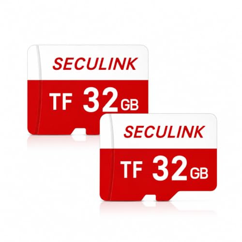 SECULINK 2X 32GB TF Memory Card FAT32 Format Class 10 High Speed Reading/Writing 24/7 Recording for Security Camera Dash Cam and More