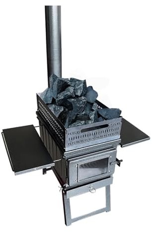 stufa per sauna Stufa a legna pieghevole da campeggio, ardere a carbone, stufa for sauna, riscaldamento for Tende, a portatile for(Black)