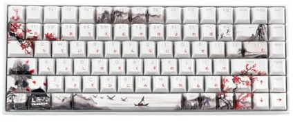 Tacdas Ensemble de Touches de Clavier Mécanique 127 Touches PBT Japonais Fleur de Prunier Personnalisé Dye-Sub Interrupteurs Cherry MX pour Clavier de Gamer