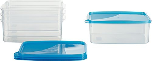 MiraHome Gefrierdosen 4x2,5L rechteckig blau – Vorratsdosen mit Deckel luftdicht – Transparente Frischhaltedosen mit Deckel – Aufbewahrungsbox Küche für Mealprep & Organisation – Austrian Quality