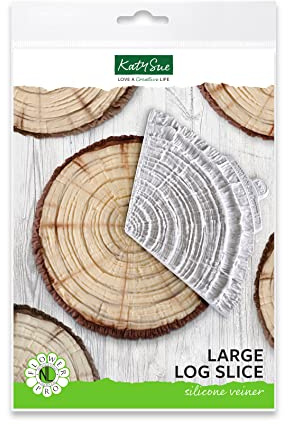 Flower Pro Large Log Slice Silicone Mould by Katy Sue Moulds. A Log or Wood Slice Mould 1/3 of a Circle for Fondant & Clay