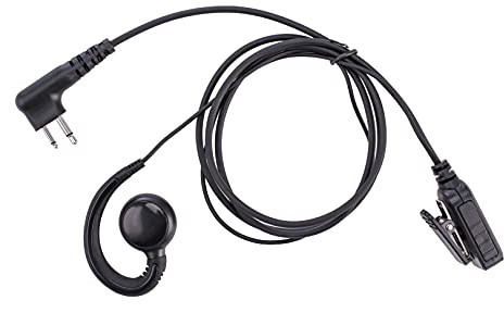 POFENAL RDM2070D CLS1110 CLS1410 Single-Wire Walkie Talkie Earpiece Compatible for Motorola CP200 GP2000 XU1100 PRO1150 MU12 Radio with PTT Mic Headset (C-Shaped)