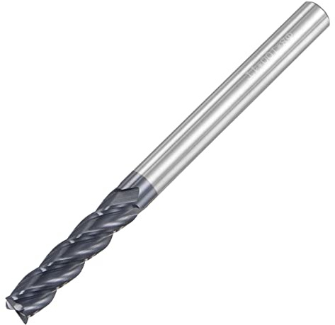 sourcing map VHM Schaftfräser 8 mm, 4 Zähne, Klingenlänge 35 mm Geschwärzt (passiviert)-Beschichtung CNC Fräser für Edelstahl, Verbundwerkstoffe und Legierungen, Schwarz
