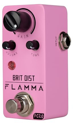 FLAMMA FC20 Distortion Pedal Electric Guitar Pedal High Gain Distortion Effect with Adjustable Mid Frequency Control True Bypass