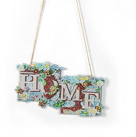 DCIDBEI Diamond Painting Dekoschild HOME Schild Anhänger Plakette Willkommensschild 20x28 cm Haustür Hängend Wandschild zum Aufhängen Willkommen Türschild Haustürdekoration Bauernhaus Veranda Mit Box