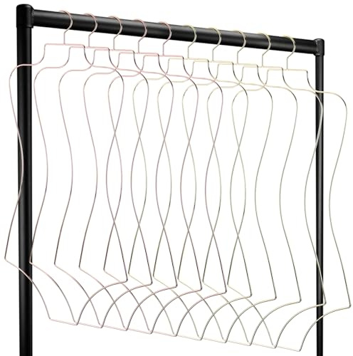 10-pack bikinilängare, kroppsformade underklädeshängare, 5 st guld och 5 st roséguld, trådhängare, metalldisplay, baddräktshängare för butik, garderob, kläder, klänning, baddräkt, form