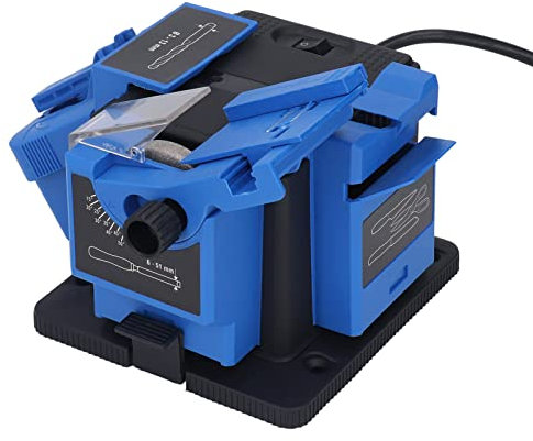 Afilador de Brocas, 65 W Larga Vida útil Afilador Eléctrico Multitarea de Alta Resistencia Resistencia Al Impacto para Moler para Cepilladoras de Madera para Cuchillos de Borde Recto(#2)