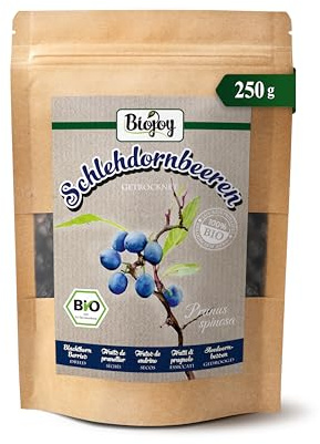 Biojoy Bacche di prugnolo BIO, essiccate, intere, tisana, 250 g | Tisana sfusa, Prunus spinosa L.