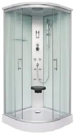 Bagno Italia Cabina de ducha hidromasaje 90 x 90 cm semicircular montaje rápido Quick Line