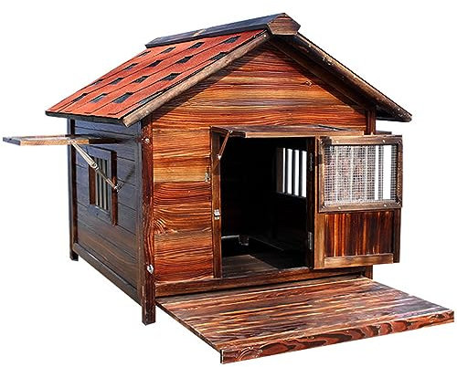CASEGO Der Hundekäfig aus Holz ist langlebig Schallwand wirkt schattenspendend und wärmeisolierend. Es ist universell für alle Jahreszeiten. (XXL)