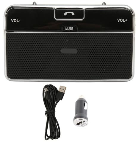 Beufee Kit Manos Libres Bluetooth para Coche, Altavoz Bluetooth para Coche con Clip para Visera, Altavoz para Teléfono De Coche, Reproductor Mp3 Multifuncional para Coches