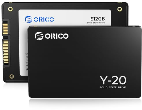 ORICO 512GB SSD SATA III 6Gb/s 2.5 SSD Interno, Velocidad de Lectura de hasta 500 MB/s, Compatible con Computadora Portátil y de Escritorio- Y20