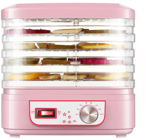 TT-YEC Deshidratador De Alimentos Doméstico Pequeño, Deshidratador De Frutas Profesional, Control De Temperatura Con Temporizador De 250W, Bandeja De 5 Capas, Secador De Alimentos