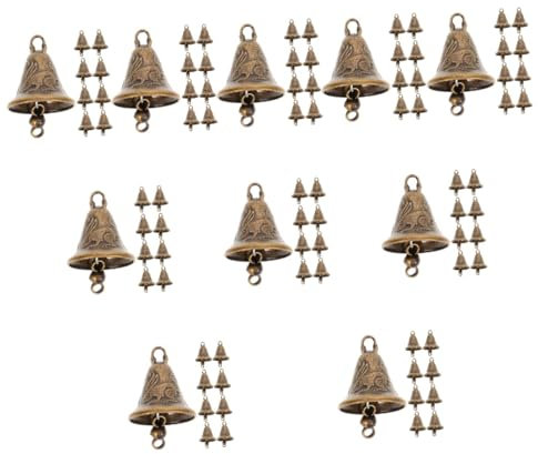 OUNONA 110stücke Teiliges Antike Metallglocken Windspiel Für Feng Shui Dekoration Zufällige Designs Für Glück Und Festlichkeiten Jingle Bells Zum Aufhängen Im Auto Oder Zuhause