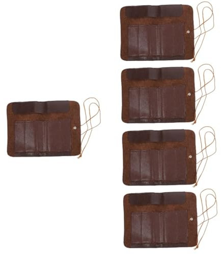 Mikinona 5stücke Werkzeugtasche Aus Echtem Leder Roll-up Aufbewahrungstasche Für Schnitzmesser Und Werkzeuge Praktischer Organizer Für Handwerker Und Hobbyisten