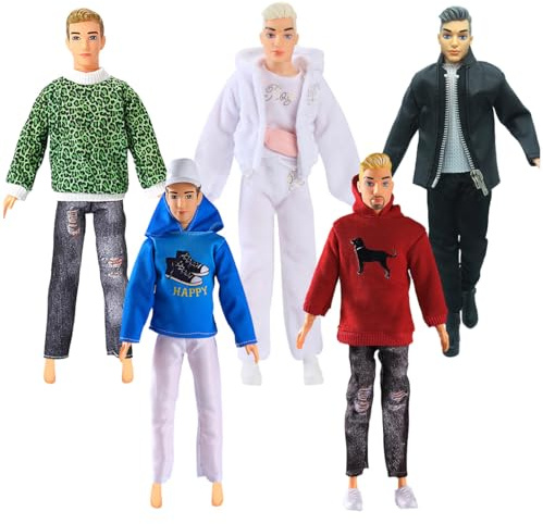 Walenbily Abbigliamento invernale, 18 pezzi di accessori per bambole da 30 cm, set di 3 giacche, 2 maglioni, 3 pantaloni lunghi, 3 paia di scarpe, 2 cappelli, 2 pantaloncini, adatto per bambole da (B)