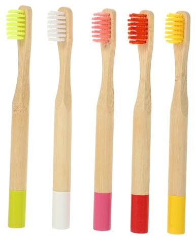 FRCOLOR 3er-sets Manuelle Kinderzahnbürste Mit Weichen Borsten Holzzahnbürste Für Den Sicheren Täglichen Gebrauch Auf Reisen 5 Stück * 3