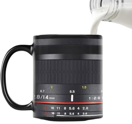 Ceramic Camera Mug - Coffee Mug Photography, Camera Lens Tug Coffee Mug | Ceramic Coffee Cup Mug, Portable Camera Lens Mug, Photography Cup Accessories
