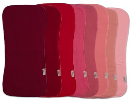 Maiwamita 8 Pack Muslin Burp Cloths Baby Boy & Girl soft Absorbent Burping Cloths for Babies, Newborn Spit Up Rags, Infant Towels, Unisex, Large 47x22cm (Multicolour 1)