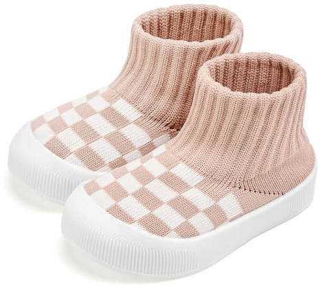 VIFUUR Baby Shoes Girls Boys Toddler Sneakers Non-Slip First Walkers Shoes for Babies Hight Top Pink Board Size 12-18 Months Infant