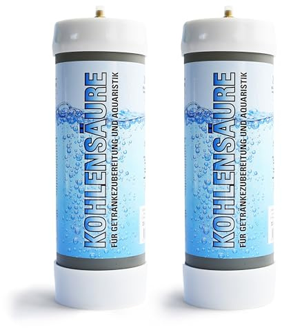 CO2 Einweg Flasche 2 x 2000g CO2 Kohlendioxid Kohlensäure mit Gewinde M10x1 passend für JBL Druckminderer Aquaristik