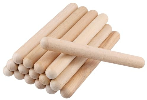 Klangstäbe Holz 20cm, 16 Stücke Rhythmusstöcke Set, Klanghölzer | für Musikunterricht,Bands