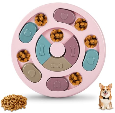 vsshe Hundespielzeug Intelligenz, Katzenspielzeug Intelligenz, IQ-Training, Waschbar Hundeleckerli-Spielzeug, Hunde Beschäftigung Feeder Dispenser, Interaktives Spiel, Futterspielzeug für Hunde Rot