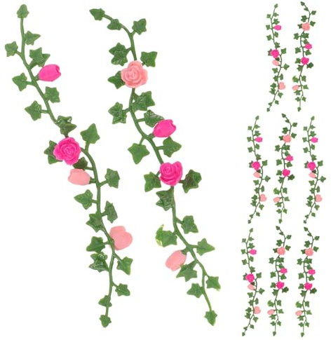 iplusmile Lot de 10 Miniatures Réalistes pour Maison de Poupée Rosier Artificiel Grimpant Petites Fleurs Artificielles Décorations de Jardin Miniature pour Dioramas et Scènes