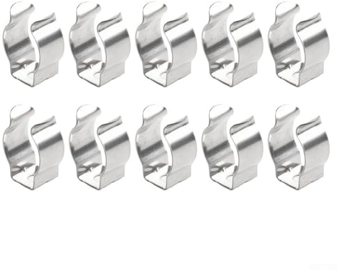 Spring Terry Clamp for Tools & Brooms – Heavy-Duty Manganese Steel Open-Type Spring Clip, 10-Piece Pack, 25–35mm Width (Silver)(35MM)